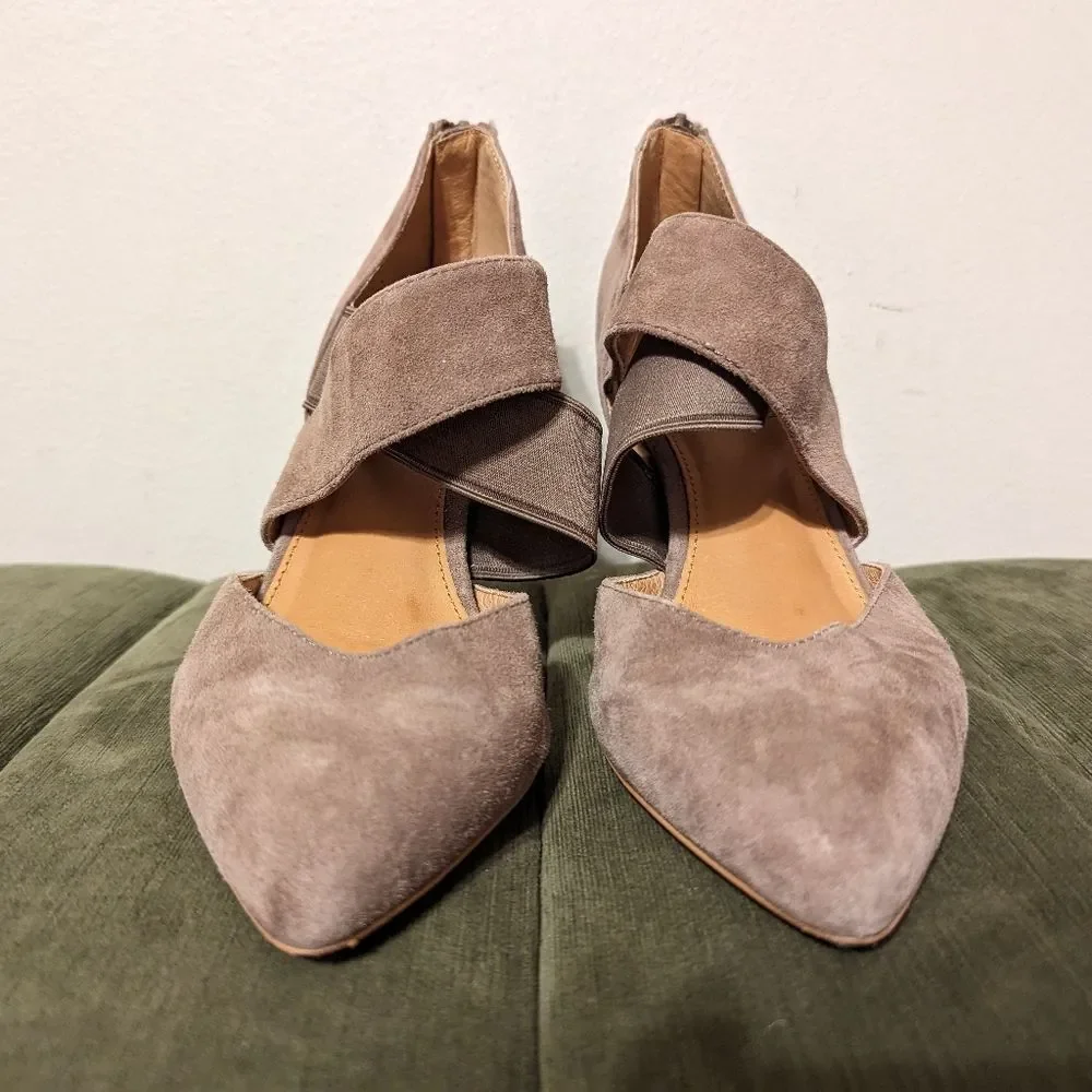 Corso Como Collette Suede Taupe Tan Dress Pumps Heels sz 7.5